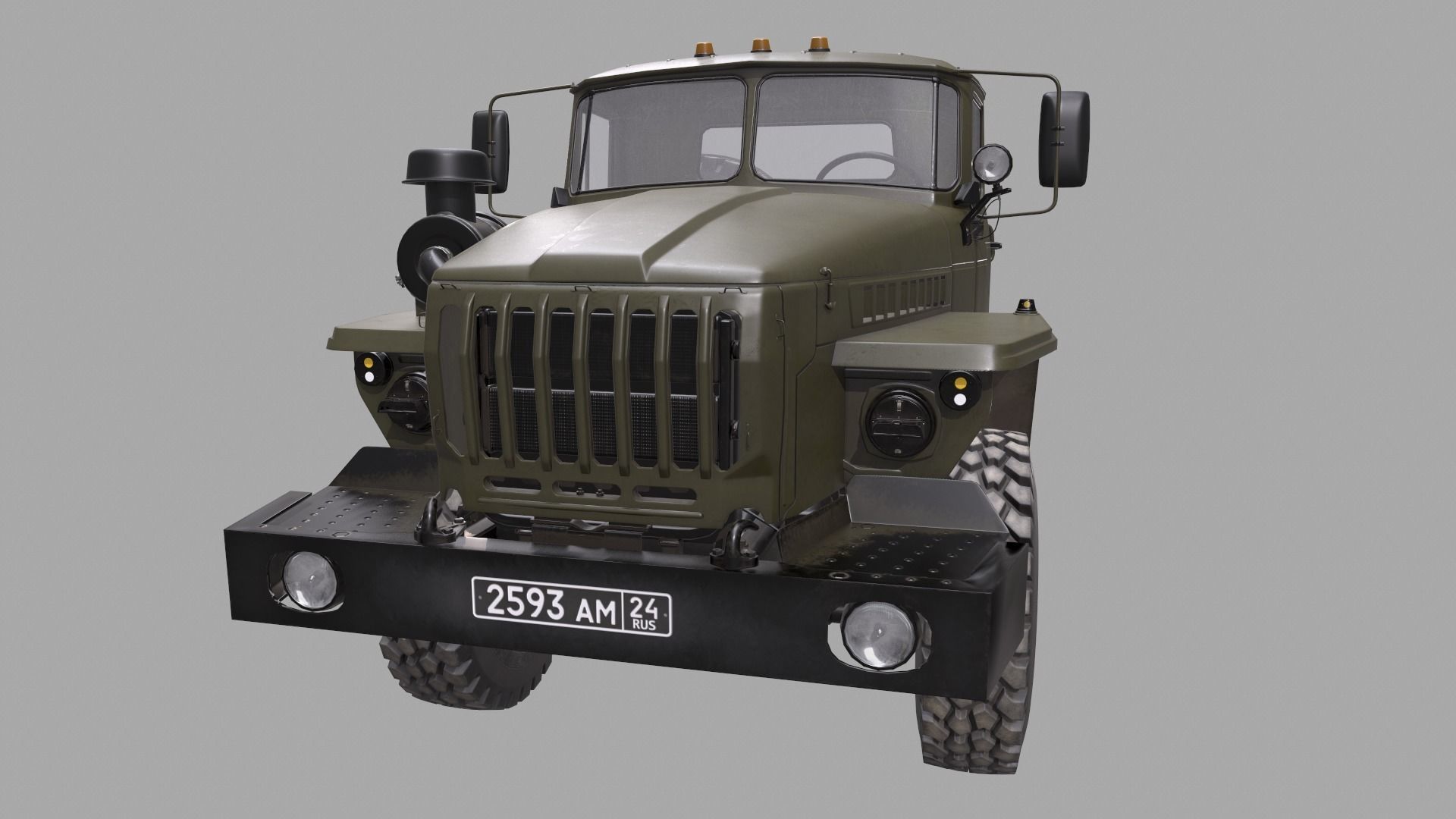 RUSSIAN MILITARY TRUCK URAL-4320 Low-poly 3D model_2