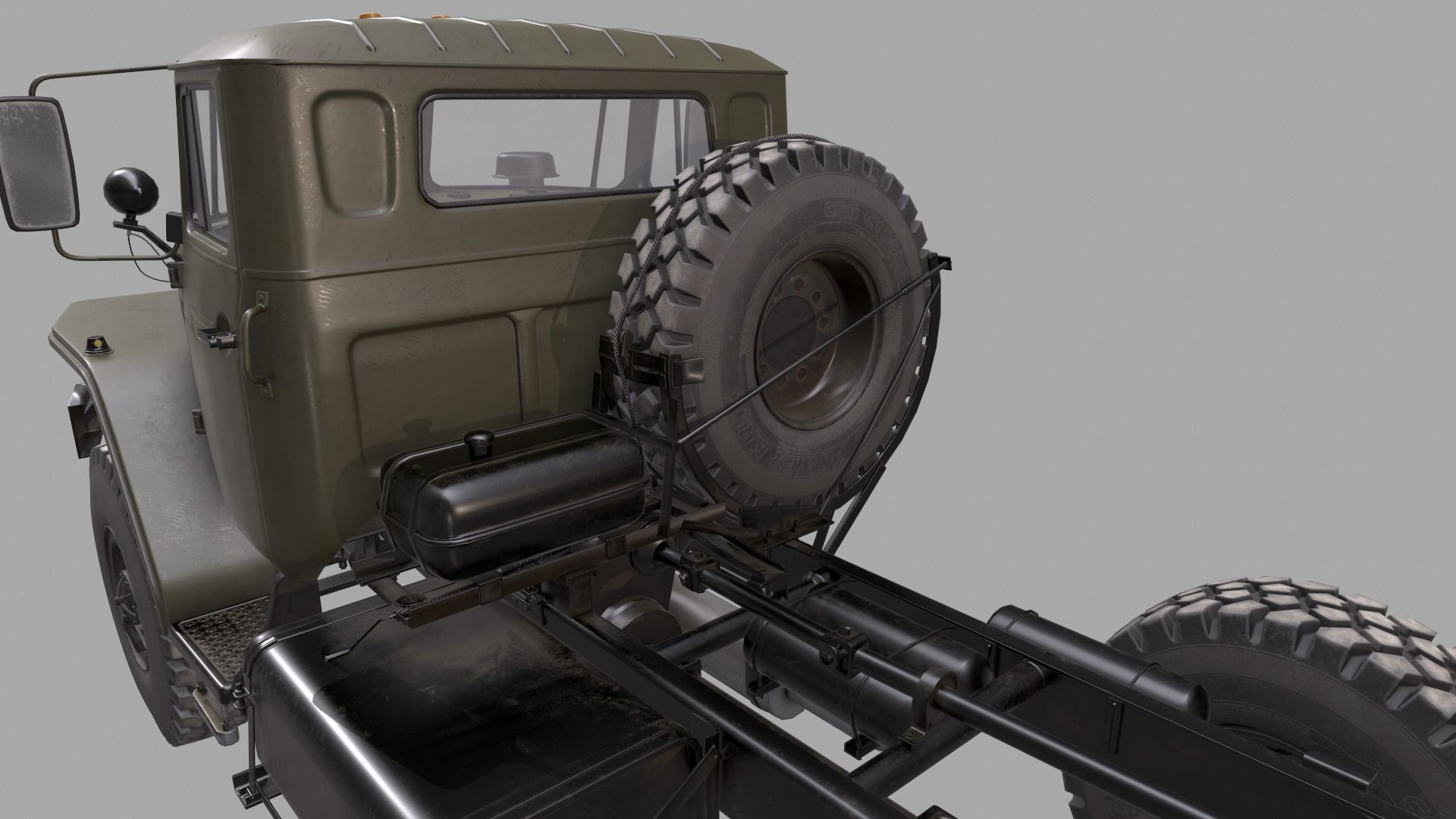 RUSSIAN MILITARY TRUCK URAL-4320 Low-poly 3D model_7