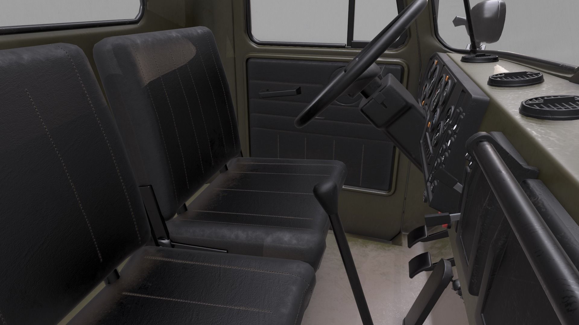 RUSSIAN MILITARY TRUCK URAL-4320 Low-poly 3D model_31