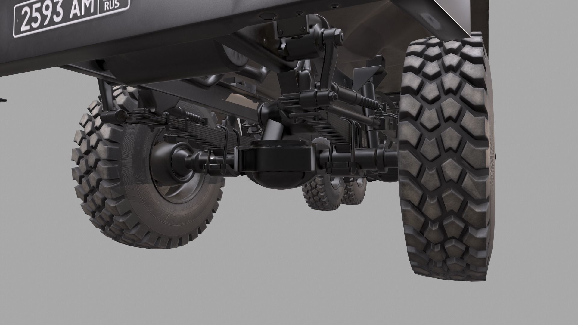 RUSSIAN MILITARY TRUCK URAL-4320 Low-poly 3D model_13