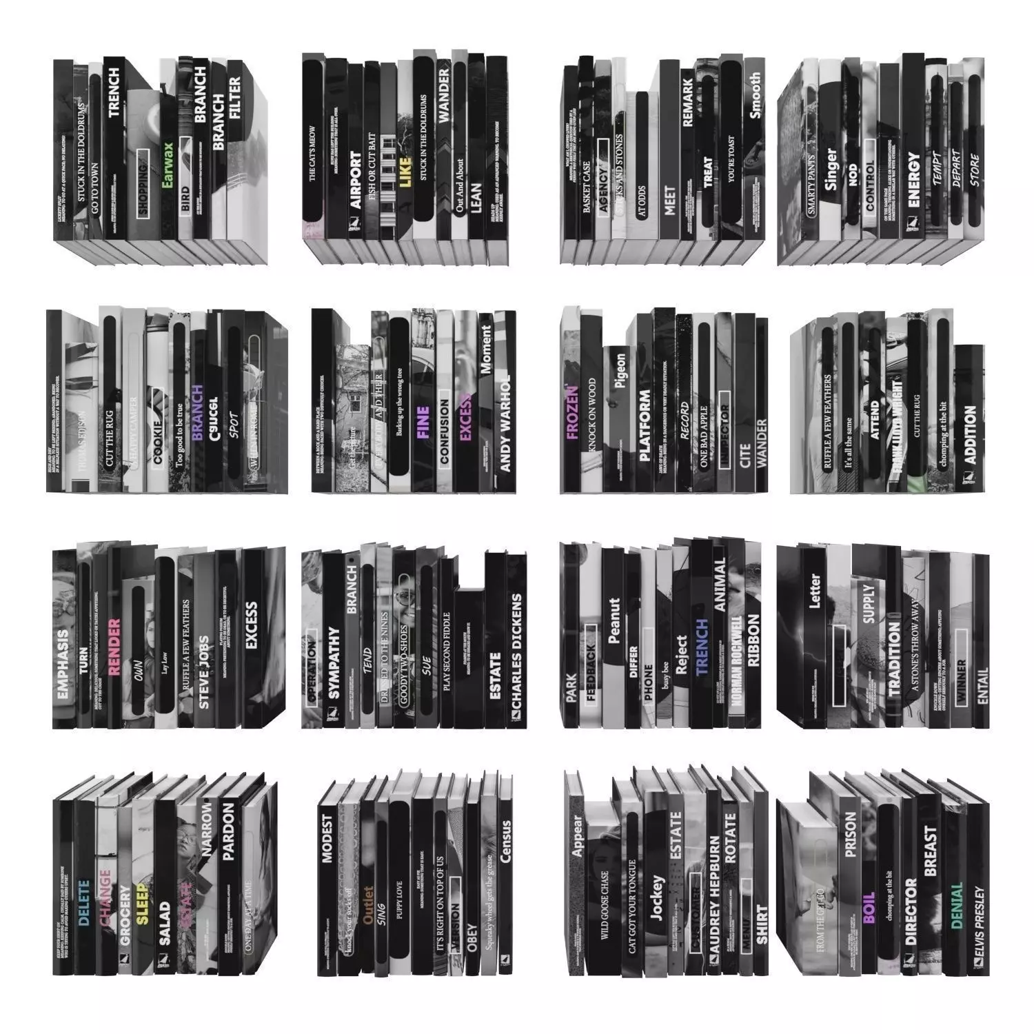 Books 150 pieces 3-8-2 Low-poly 3D model_0