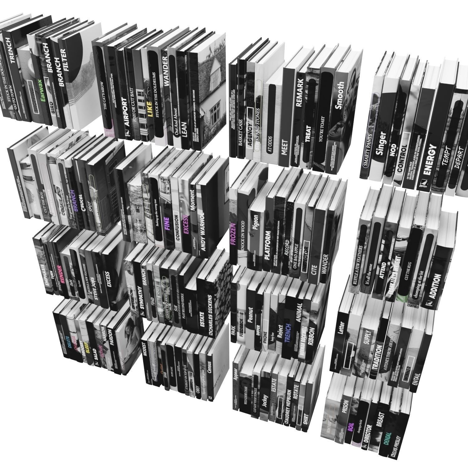 Books 150 pieces 3-8-2 Low-poly 3D model_6