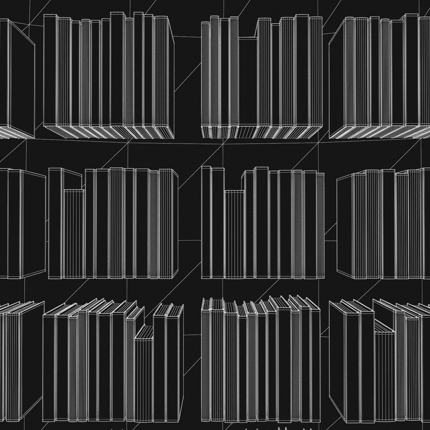 Books 150 pieces 3-8-2 Low-poly 3D model_21