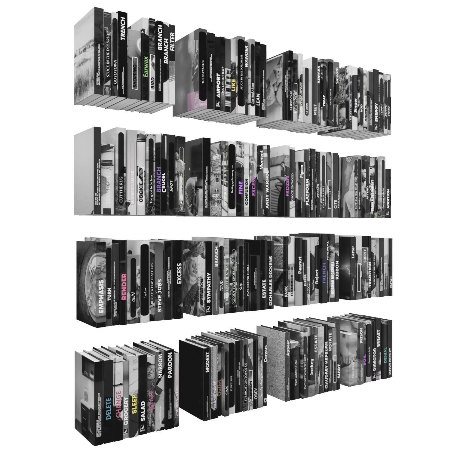 Books 150 pieces 3-8-2 Low-poly 3D model_3