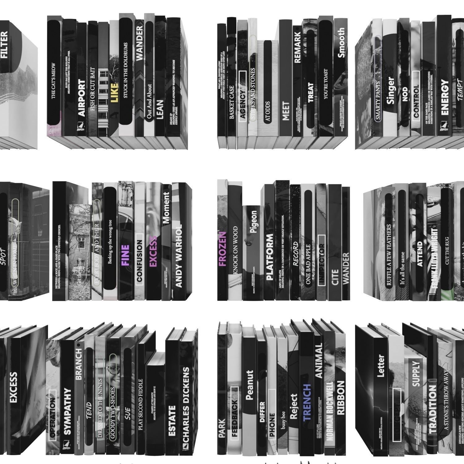 Books 150 pieces 3-8-2 Low-poly 3D model_11