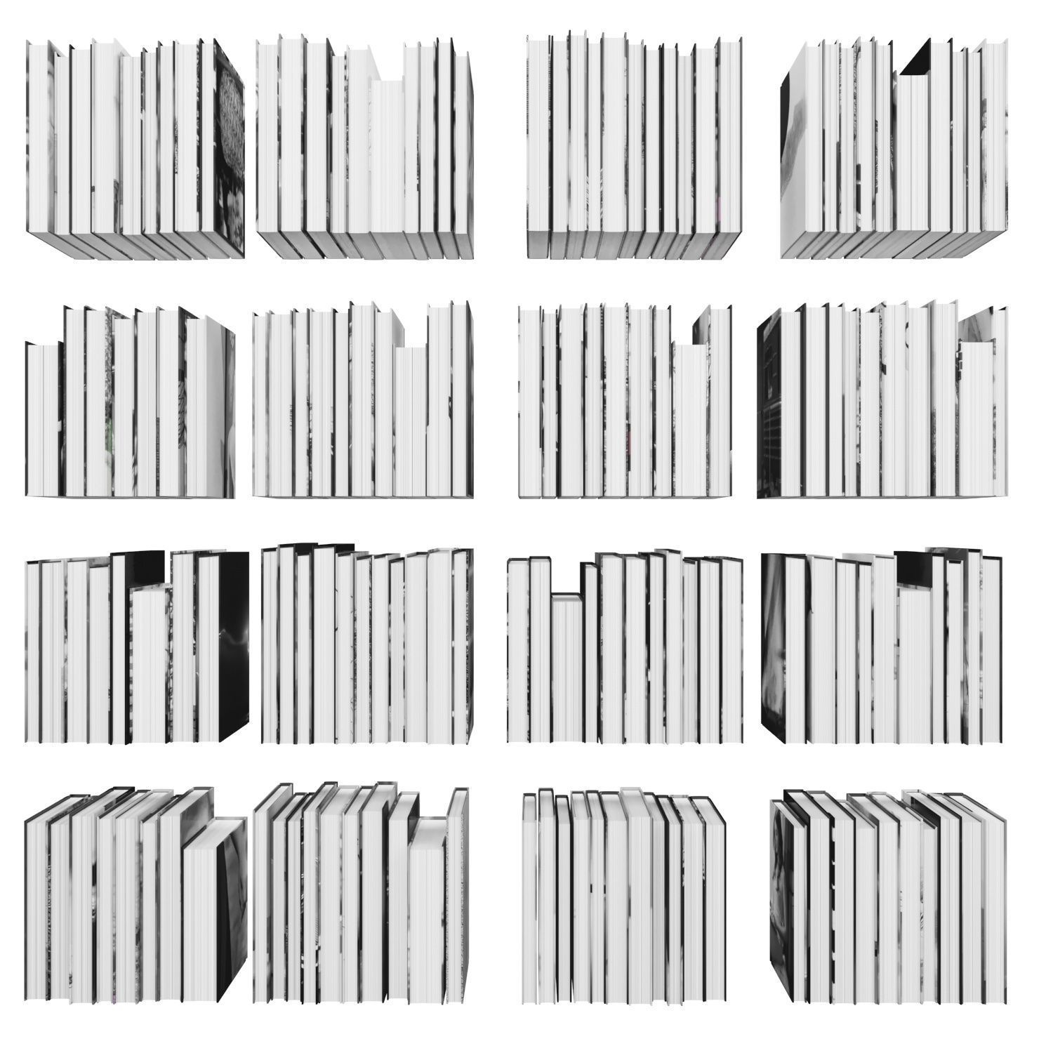Books 150 pieces 3-8-2 Low-poly 3D model_15