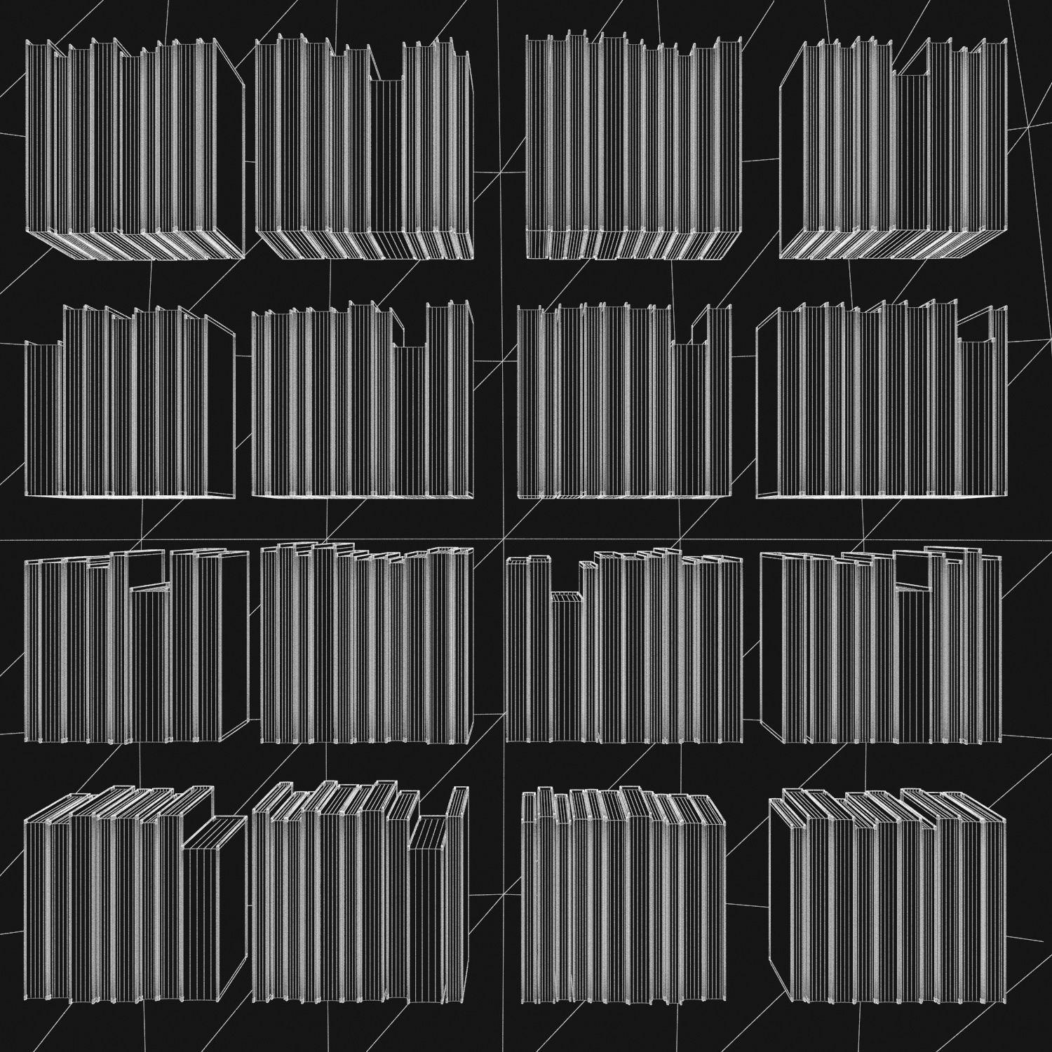 Books 150 pieces 3-8-2 Low-poly 3D model_23