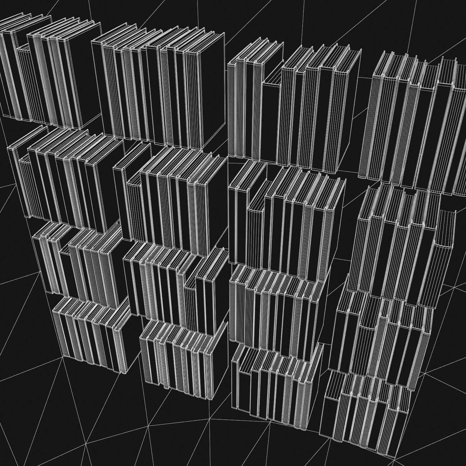 Books 150 pieces 3-8-2 Low-poly 3D model_19