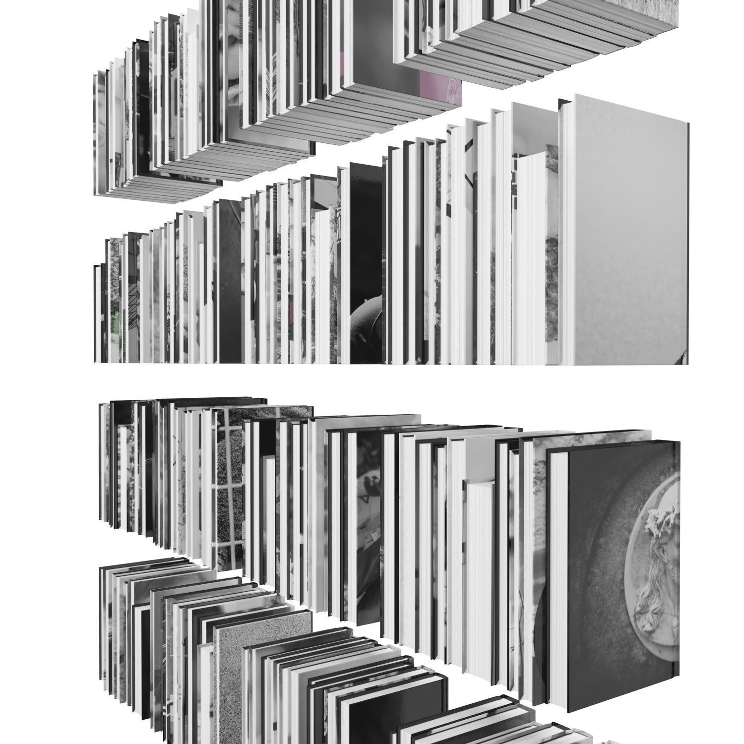 Books 150 pieces 3-8-2 Low-poly 3D model_12