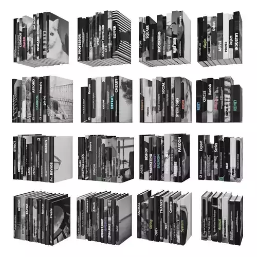 Books 150 pieces 3-9-2 Low-poly 3D model