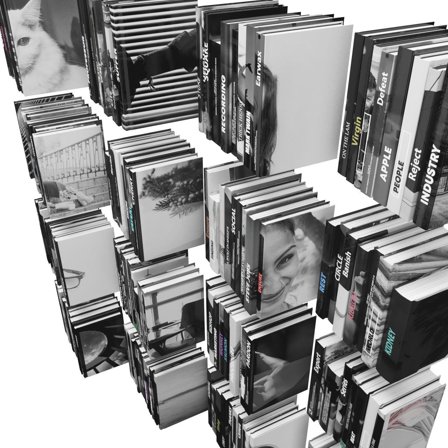 Books 150 pieces 3-9-2 Low-poly 3D model_20