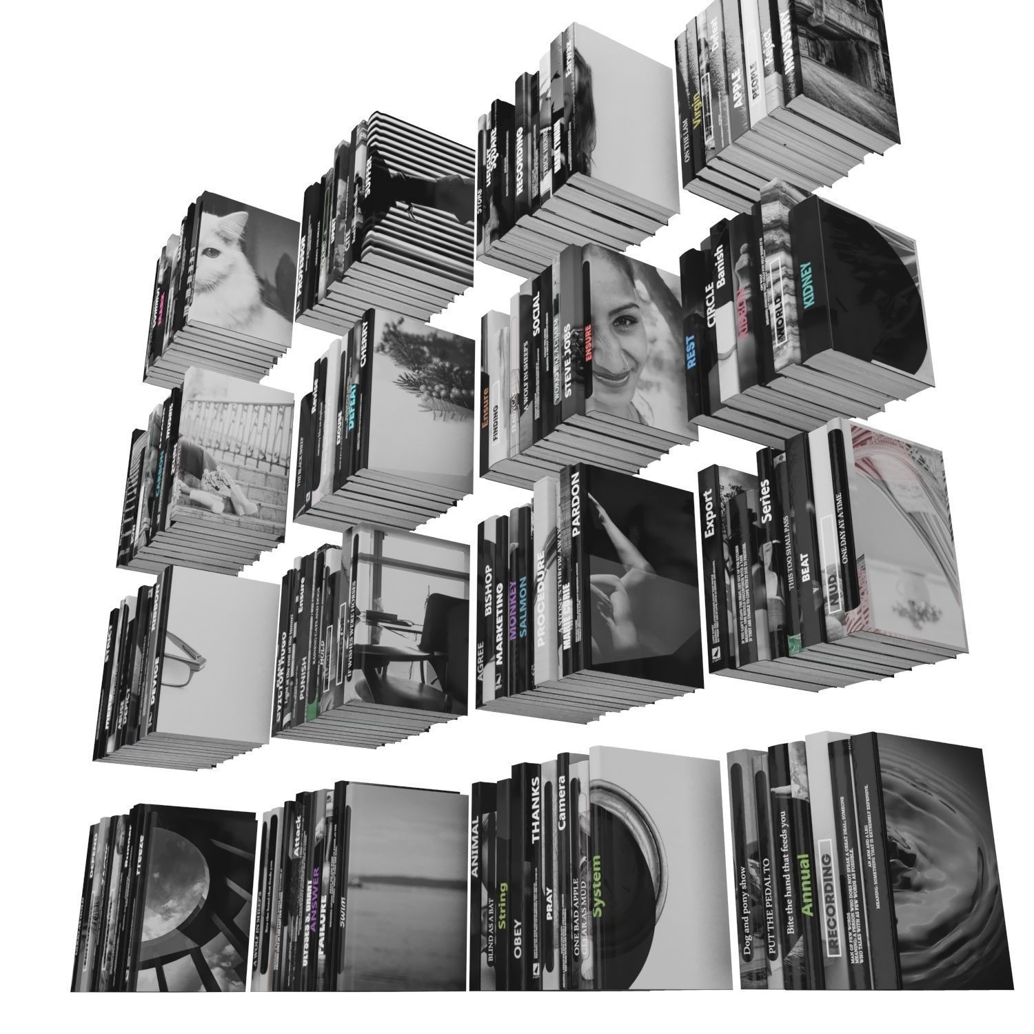 Books 150 pieces 3-9-2 Low-poly 3D model_5