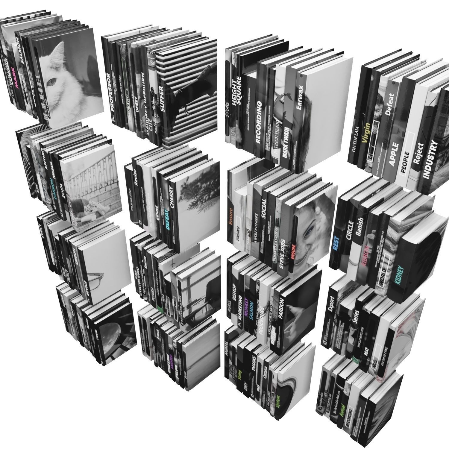 Books 150 pieces 3-9-2 Low-poly 3D model_7