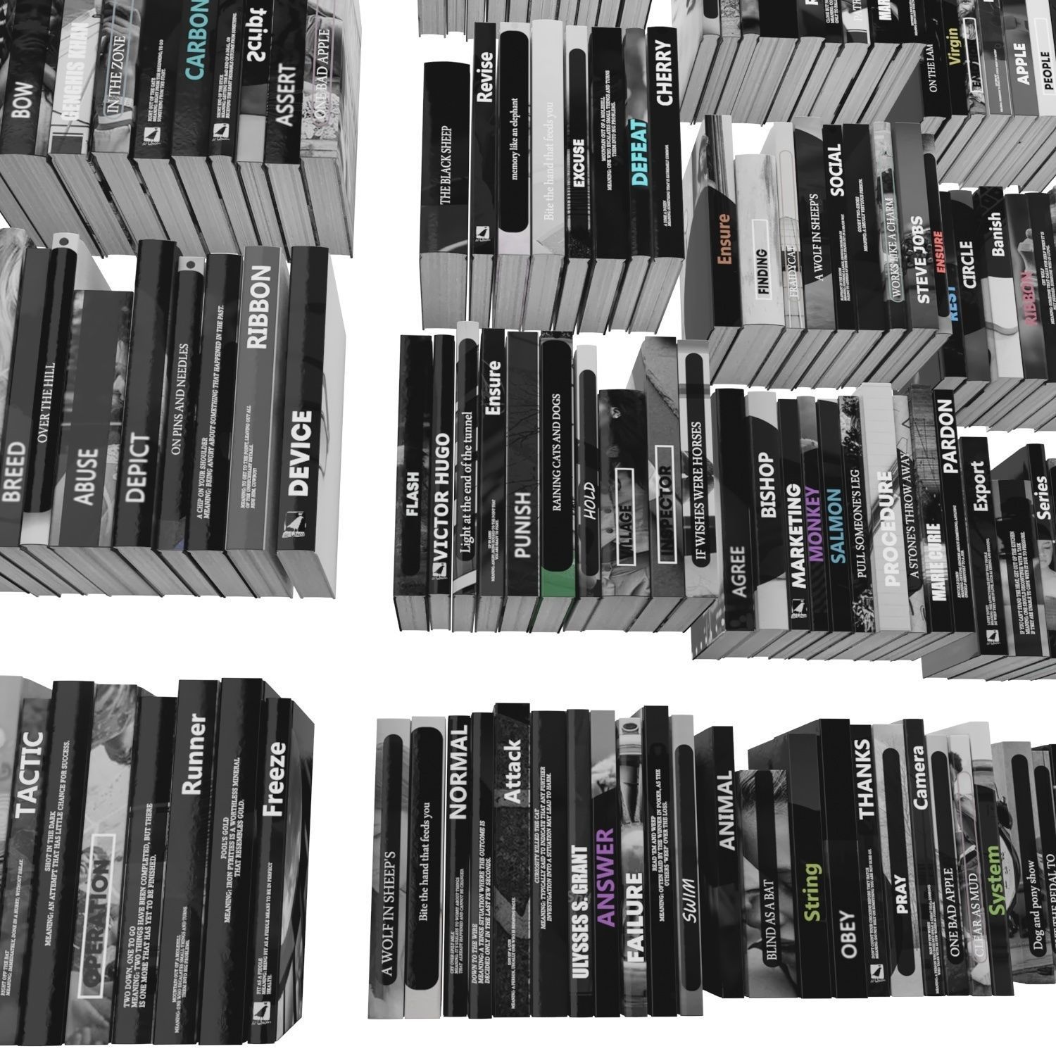 Books 150 pieces 3-9-2 Low-poly 3D model_17