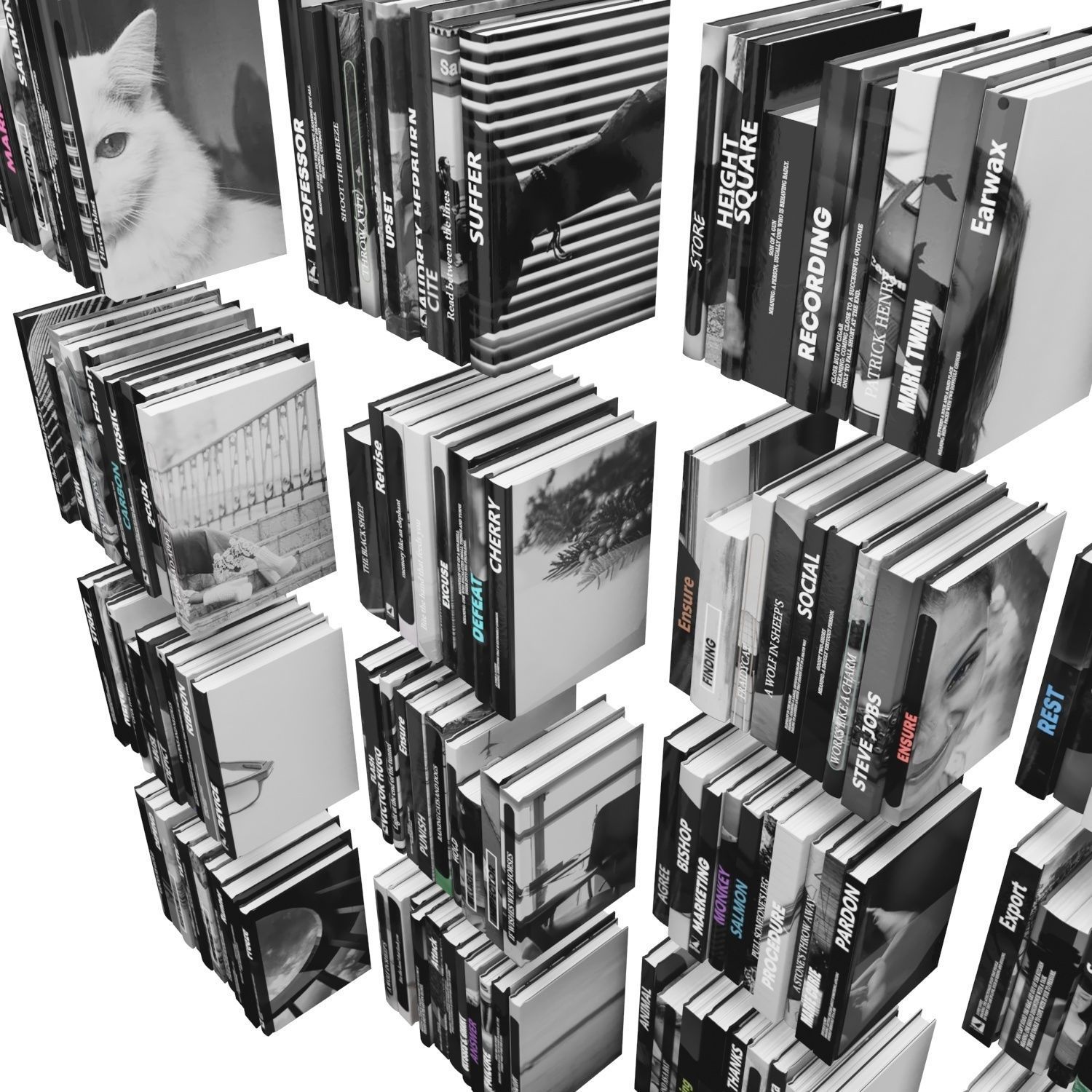 Books 150 pieces 3-9-2 Low-poly 3D model_22