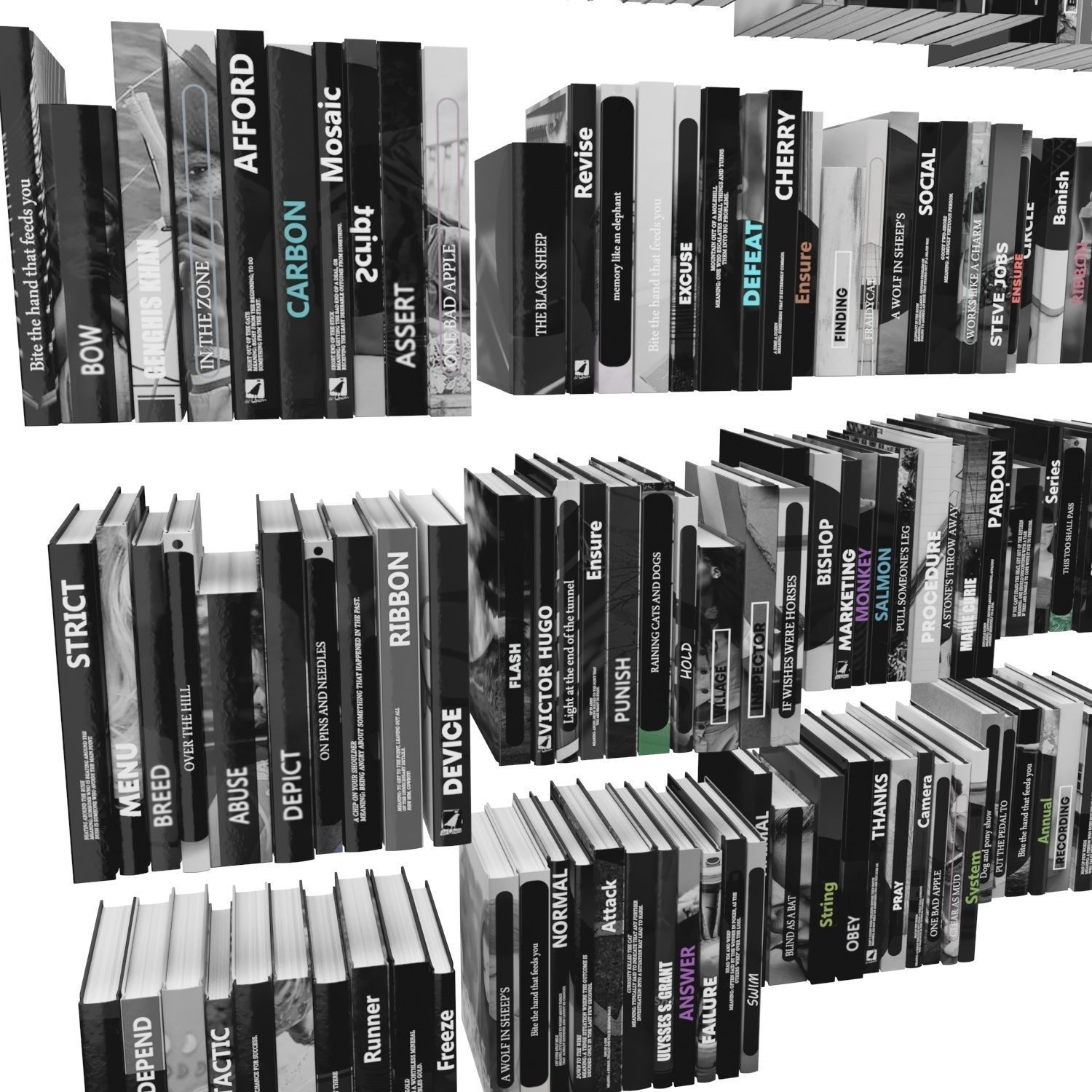 Books 150 pieces 3-9-2 Low-poly 3D model_18
