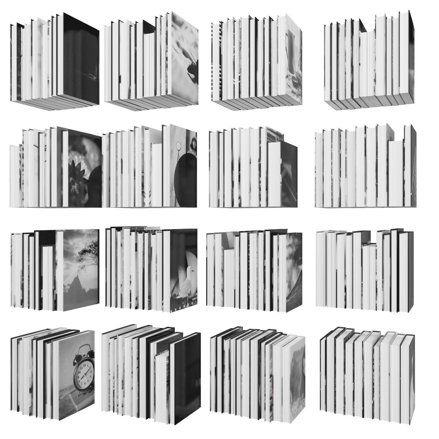 Books 150 pieces 3-9-2 Low-poly 3D model_14