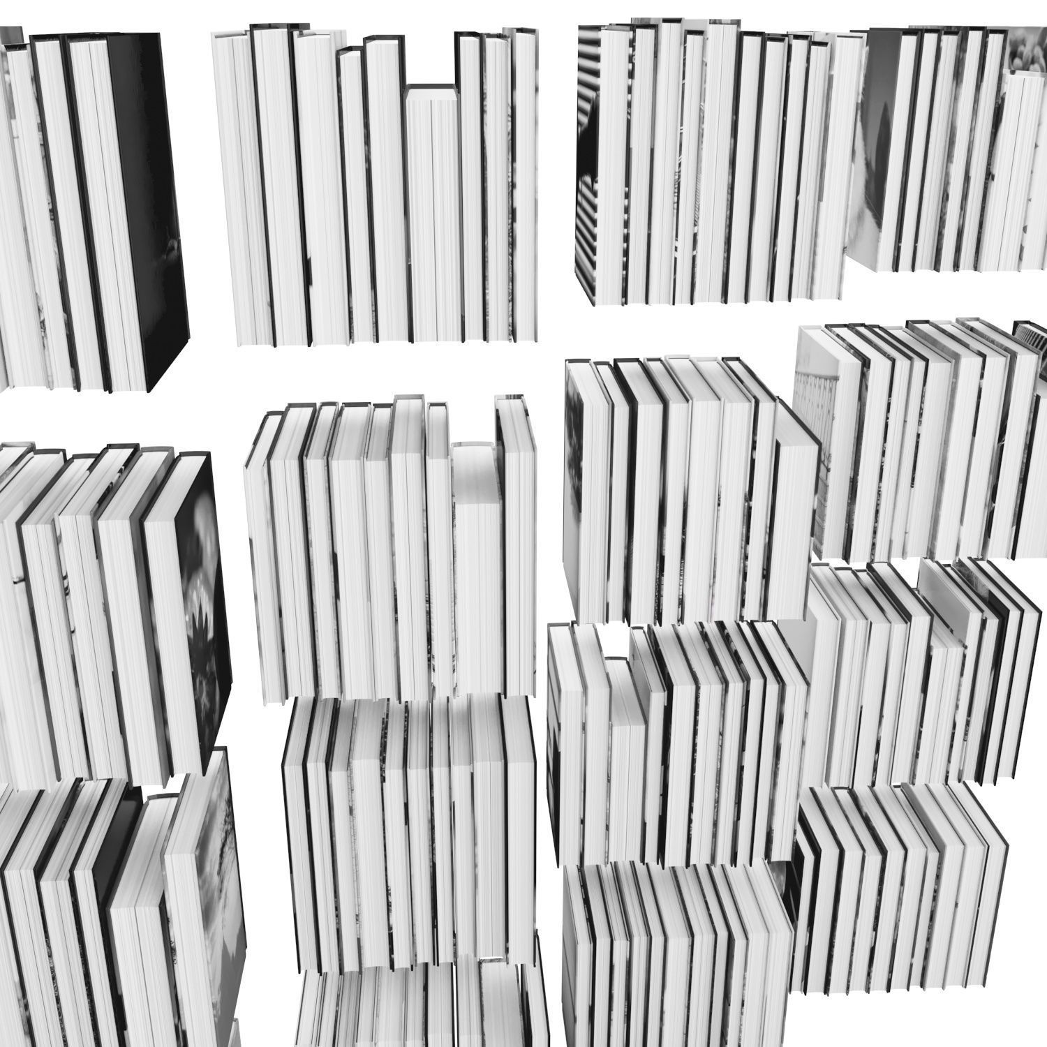 Books 150 pieces 3-9-2 Low-poly 3D model_9