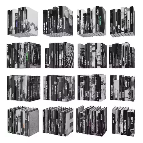 Books 150 pieces 3-9-3 Low-poly 3D model
