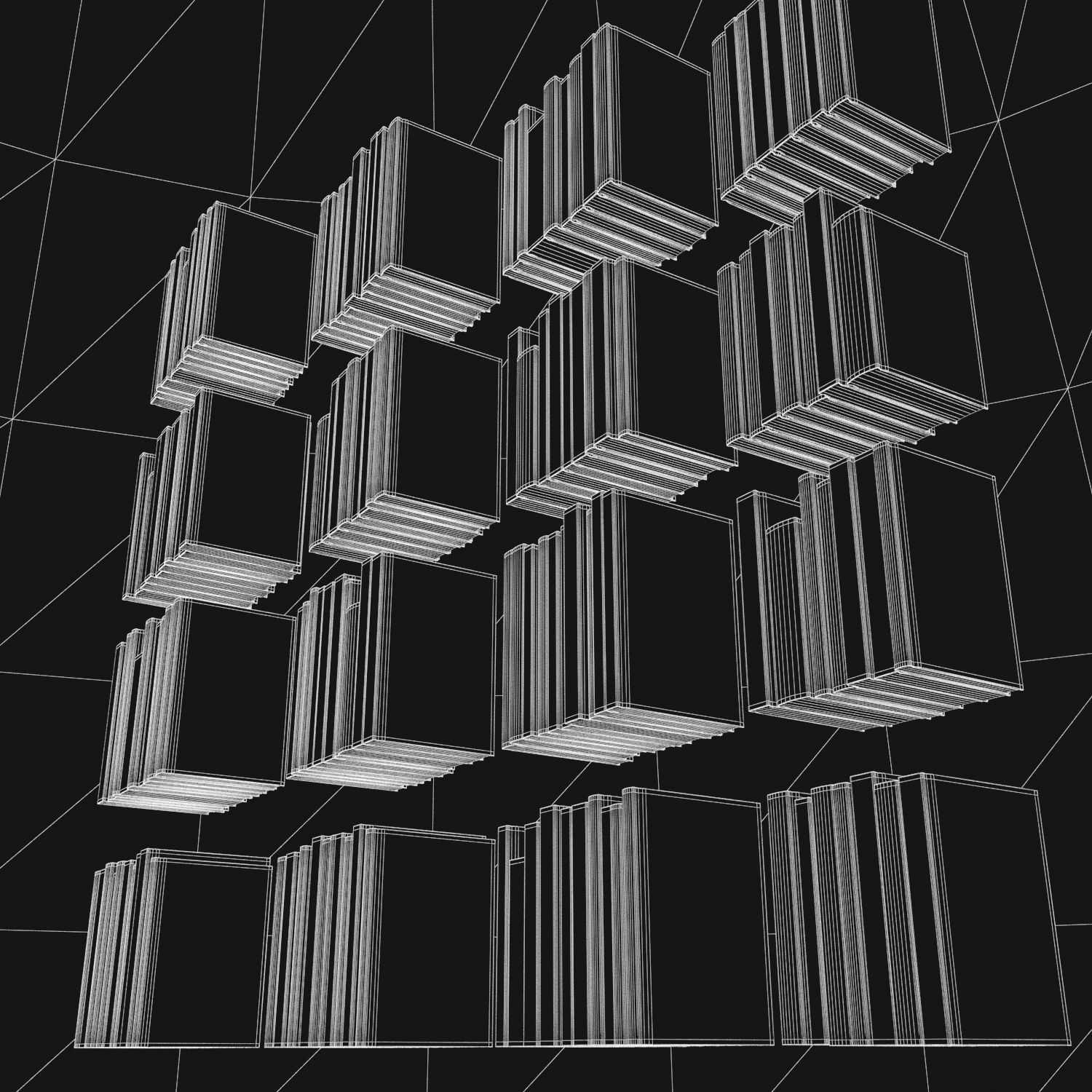 Books 150 pieces 3-9-3 Low-poly 3D model_26
