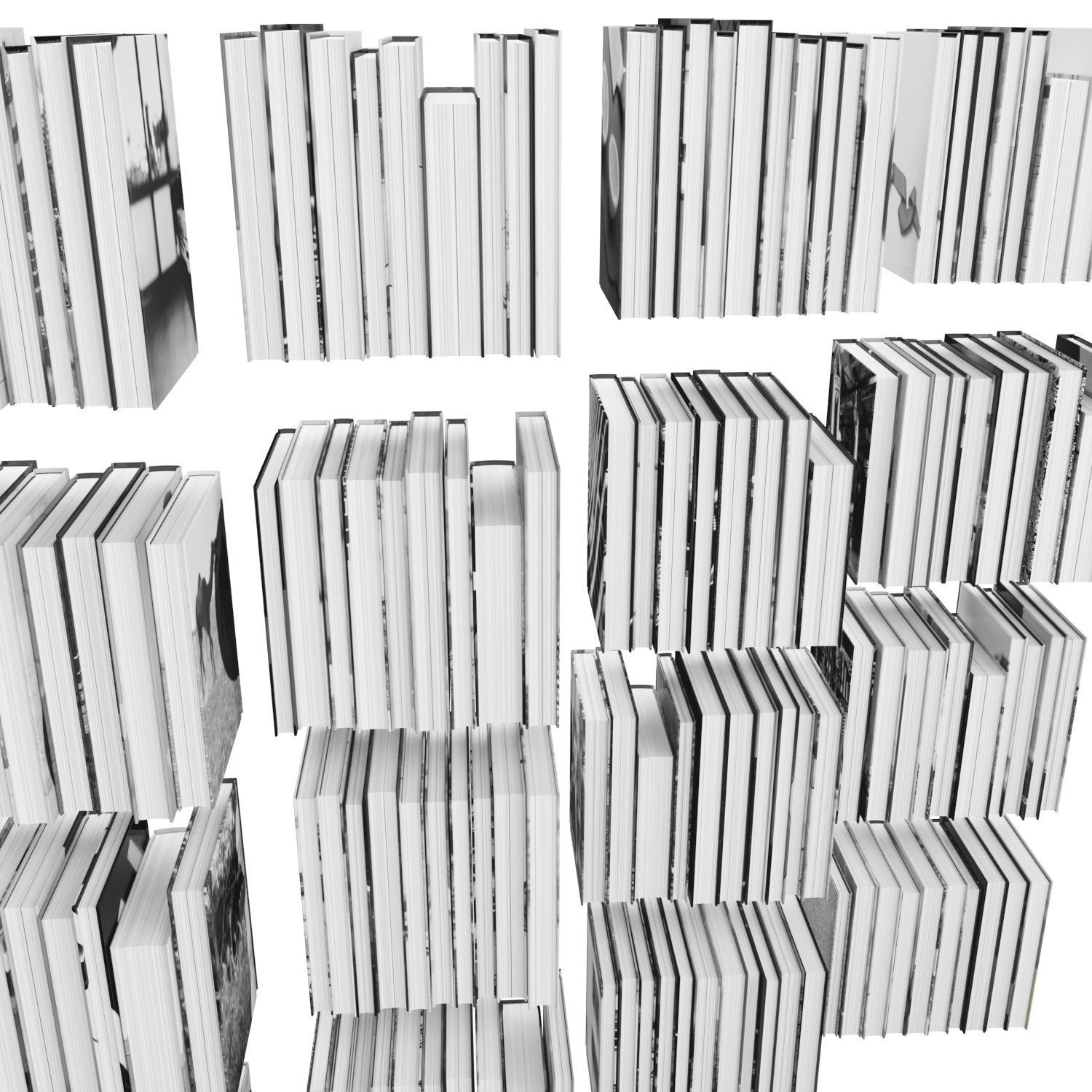 Books 150 pieces 3-9-3 Low-poly 3D model_8