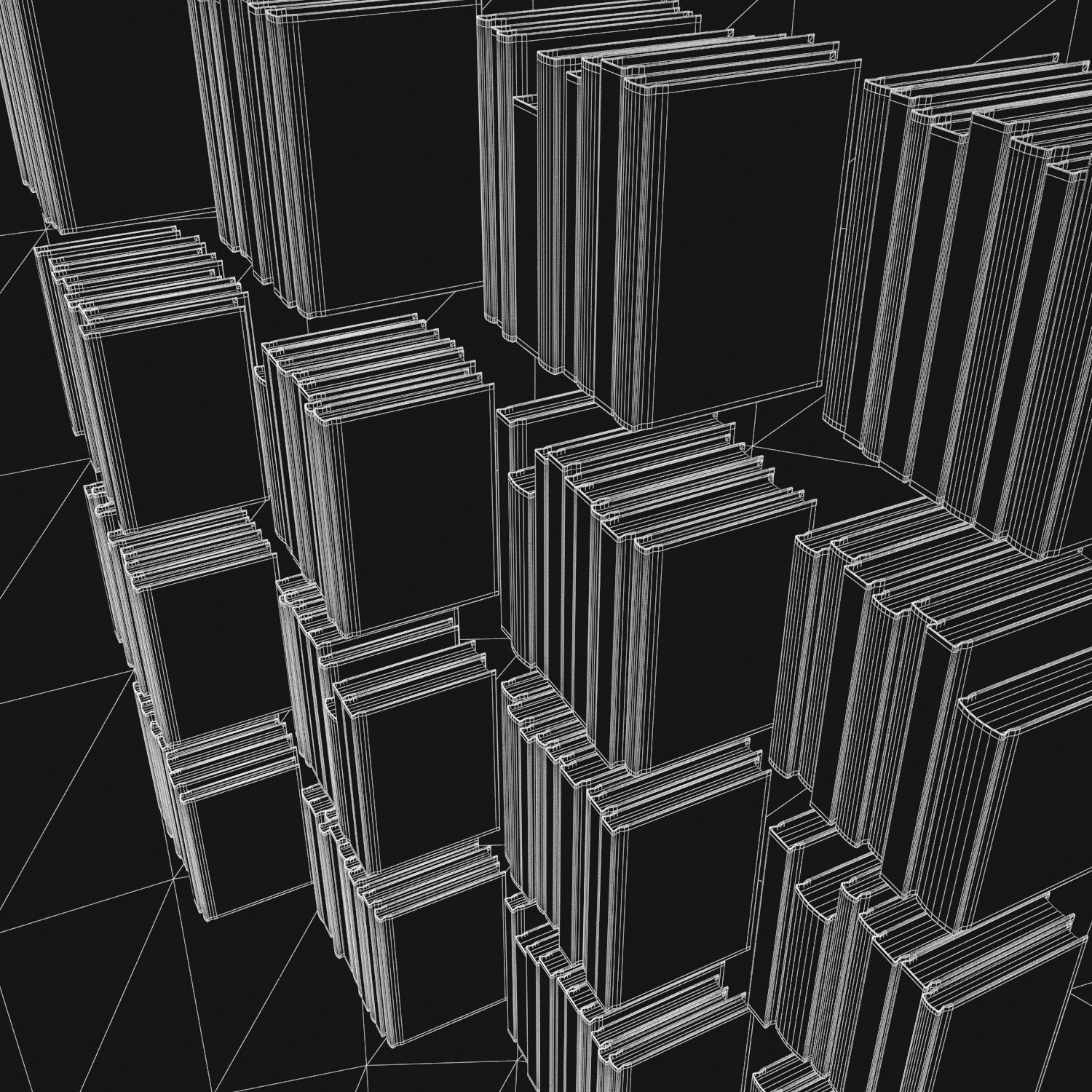 Books 150 pieces 3-9-3 Low-poly 3D model_34