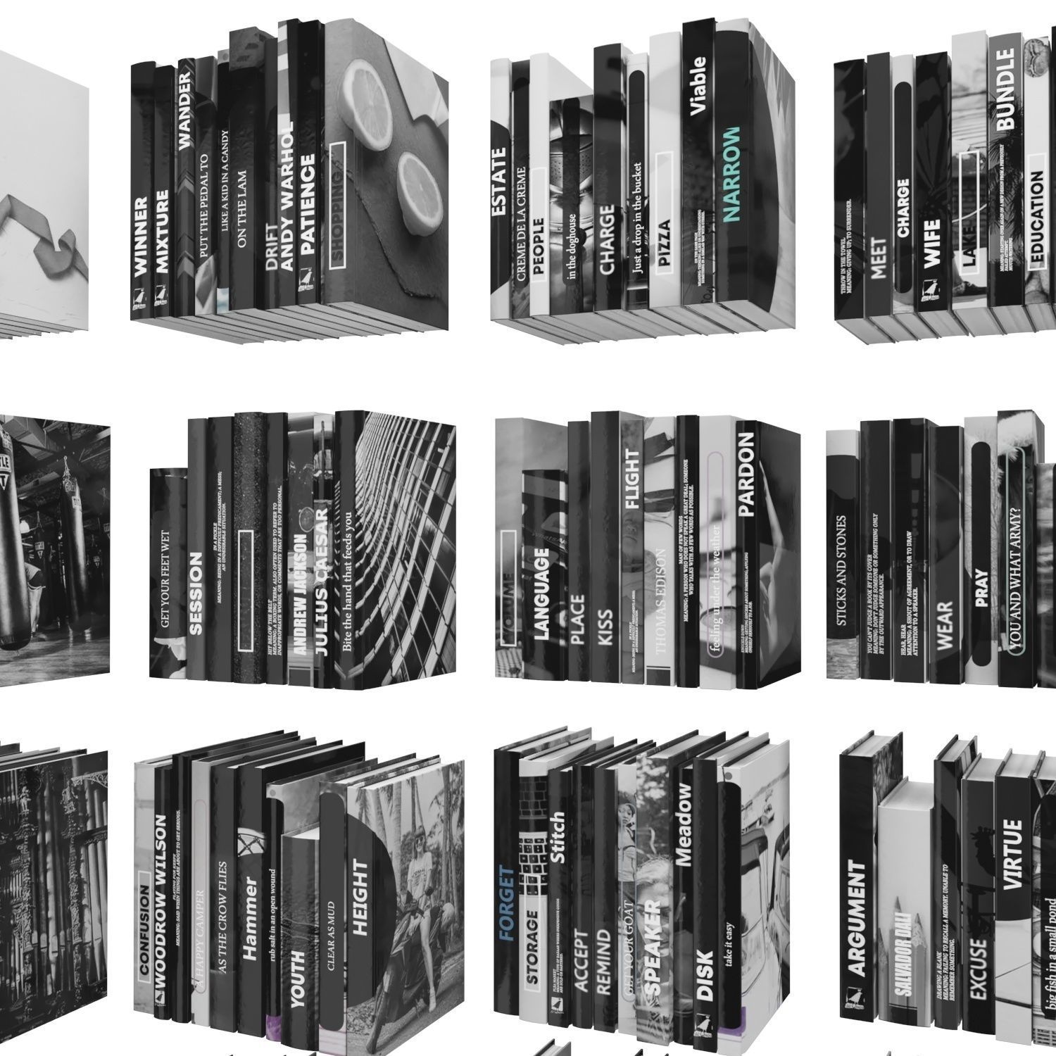 Books 150 pieces 3-9-3 Low-poly 3D model_11