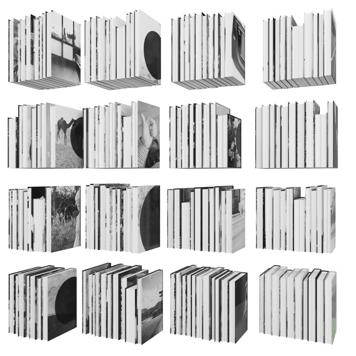 Books 150 pieces 3-9-3 Low-poly 3D model_14