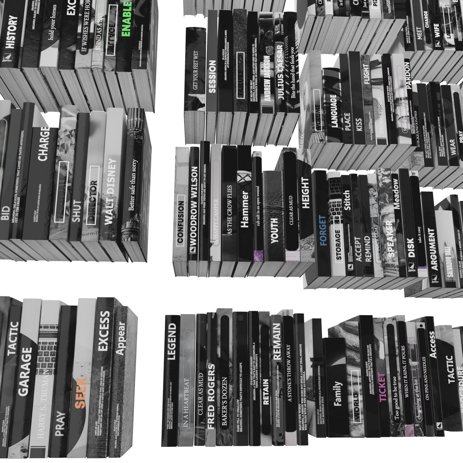Books 150 pieces 3-9-3 Low-poly 3D model_16