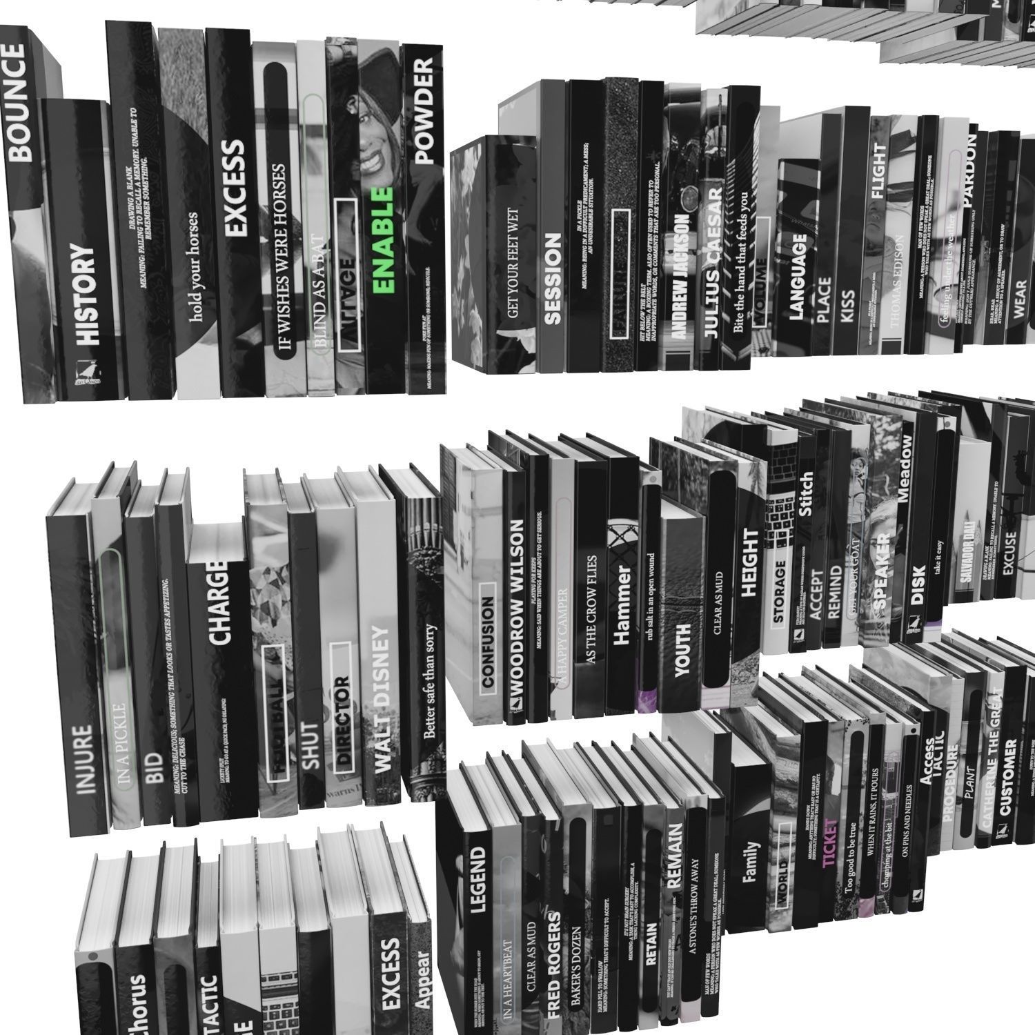 Books 150 pieces 3-9-3 Low-poly 3D model_19