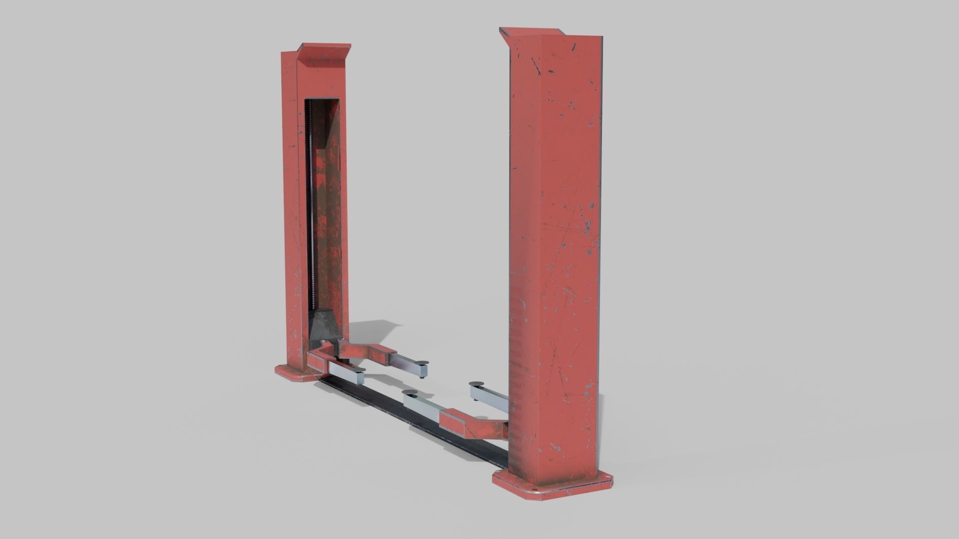 Simple Car Lift Car Jack PBR Animated Low-poly 3D model_3