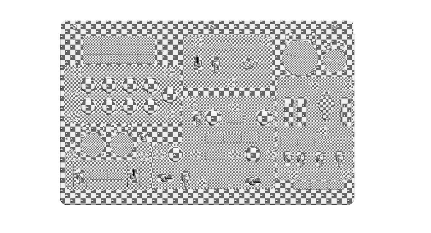 Mi-8MT Mi-17MT Central Overhead Panels Board English Low-poly 3D model_29