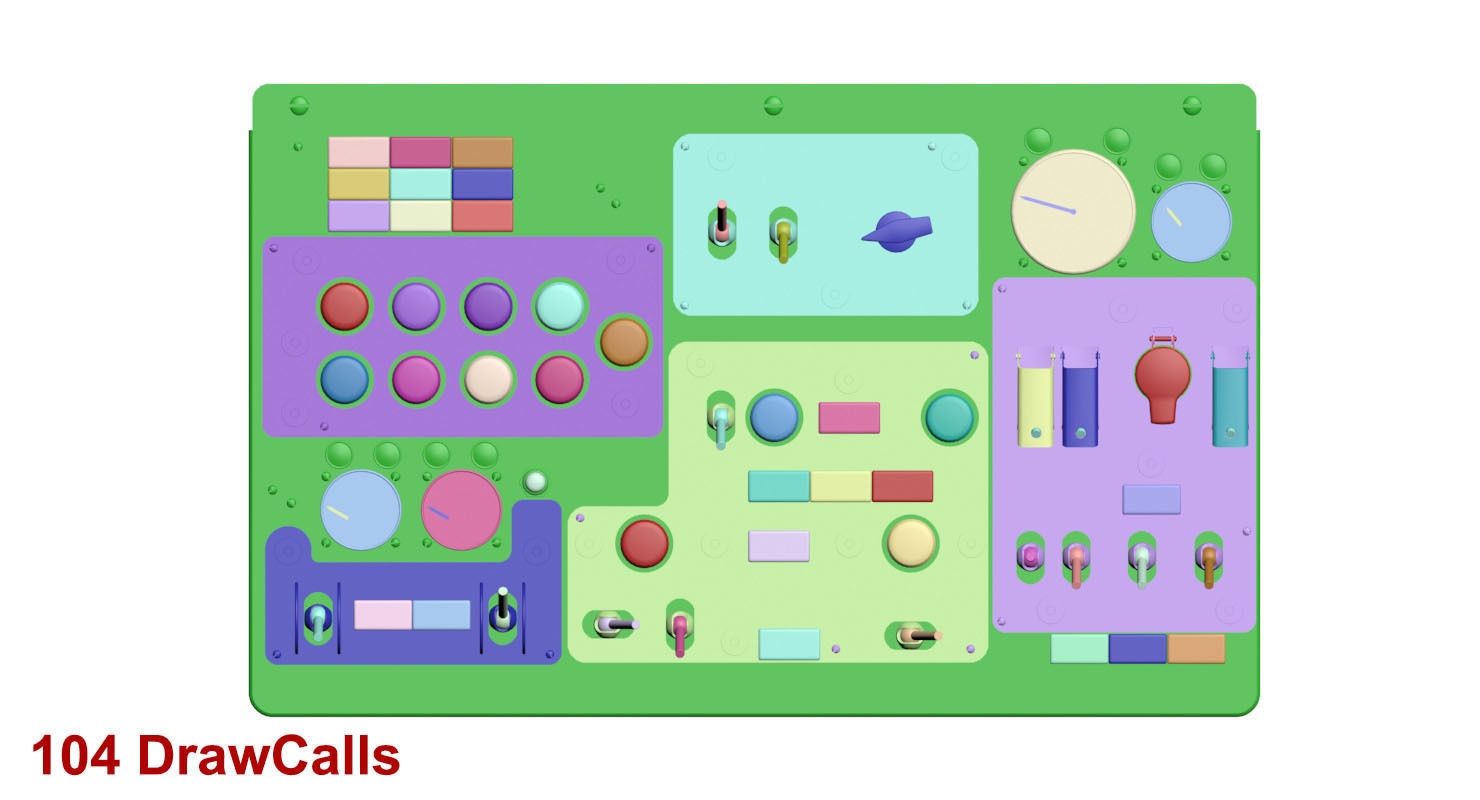 Mi-8MT Mi-17MT Central Overhead Panels Board English Low-poly 3D model_30