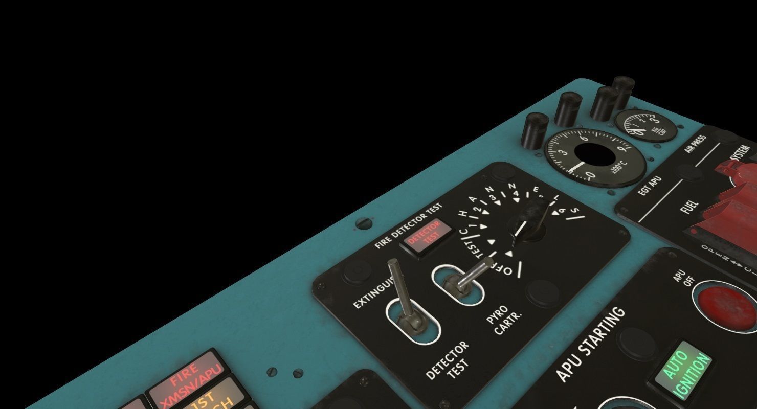 Mi-8MT Mi-17MT Central Overhead Panels Board English Low-poly 3D model_6