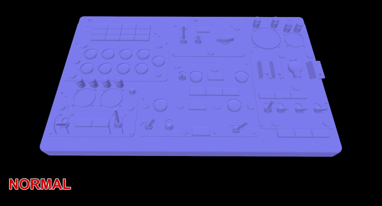 Mi-8MT Mi-17MT Central Overhead Panels Board English Low-poly 3D model_26