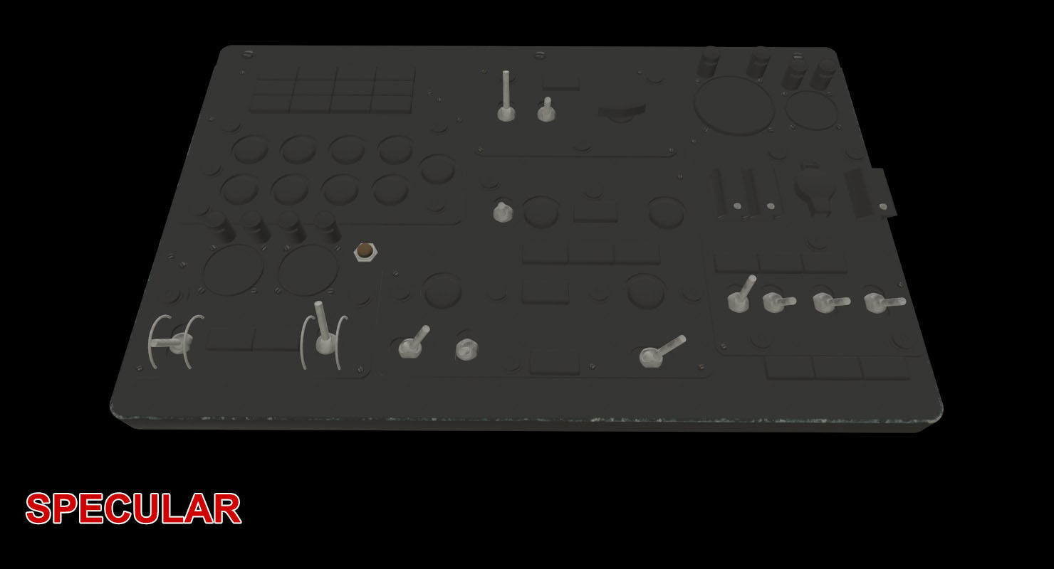 Mi-8MT Mi-17MT Central Overhead Panels Board English Low-poly 3D model_20