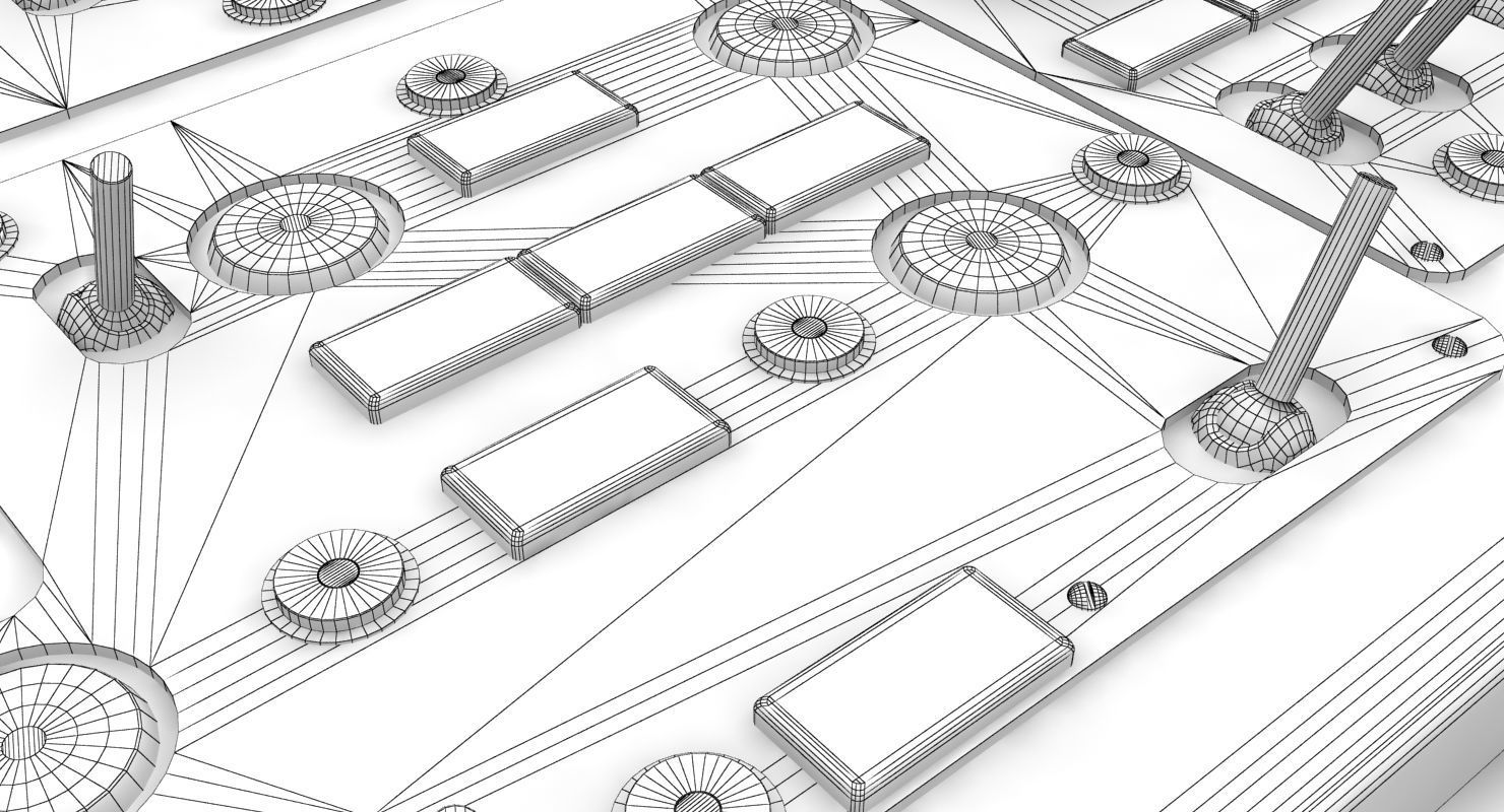 Mi-8MT Mi-17MT Central Overhead Panels Board English Low-poly 3D model_17