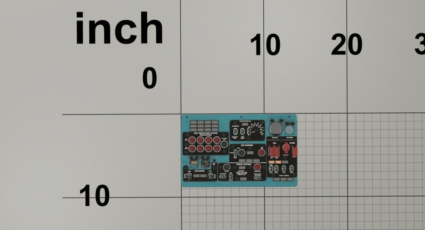 Mi-8MT Mi-17MT Central Overhead Panels Board English Low-poly 3D model_11