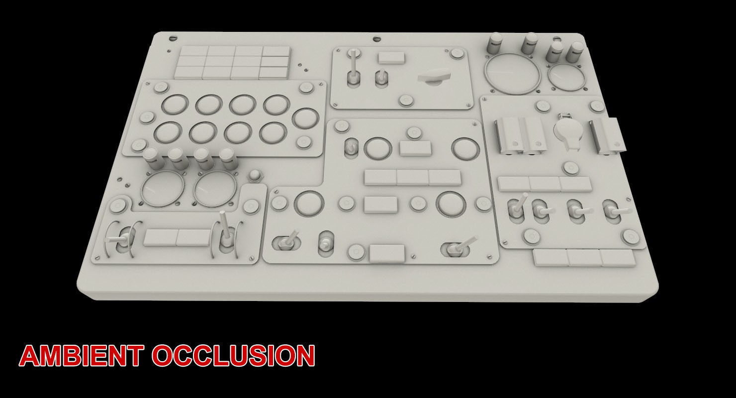 Mi-8MT Mi-17MT Central Overhead Panels Board English Low-poly 3D model_24