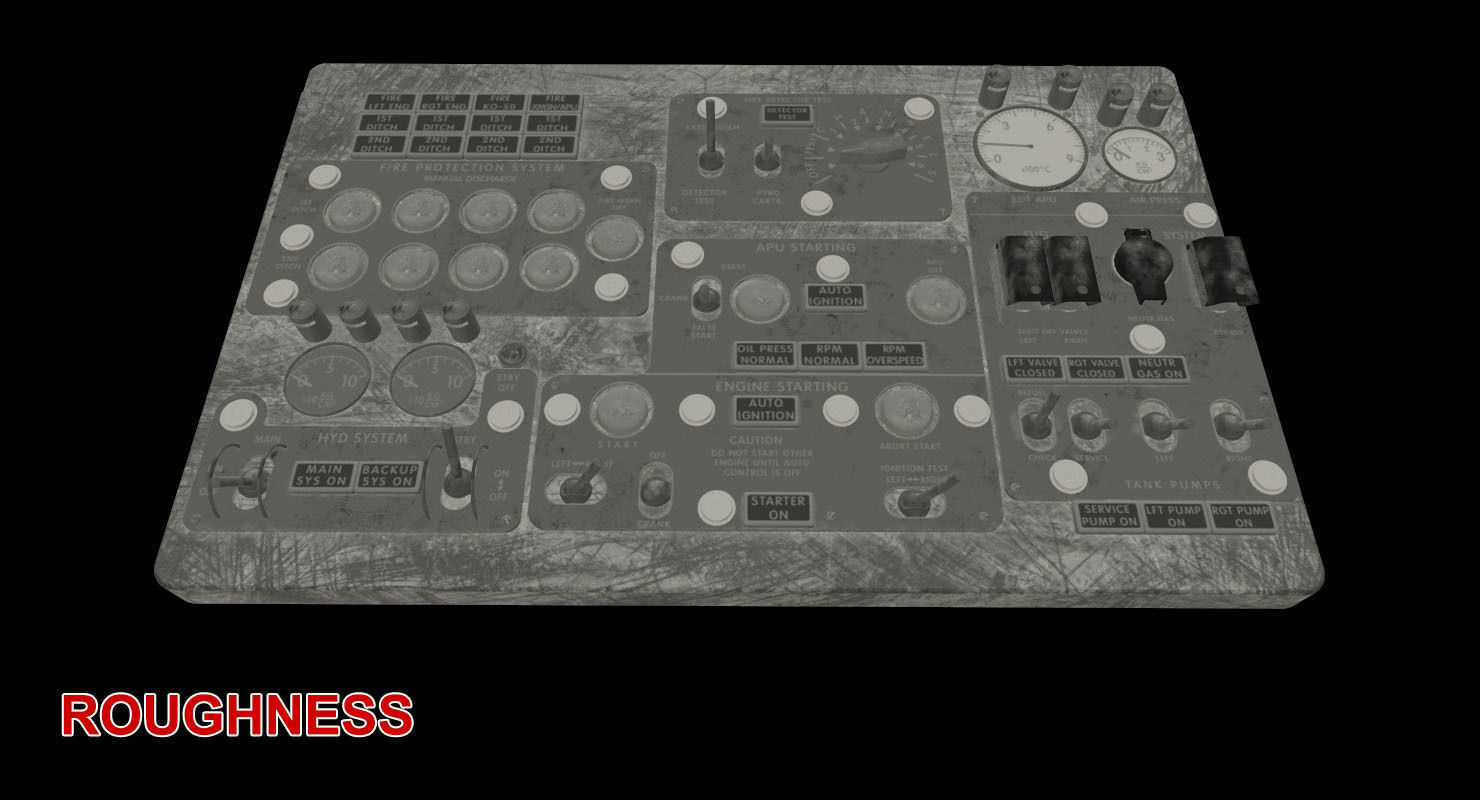 Mi-8MT Mi-17MT Central Overhead Panels Board English Low-poly 3D model_23