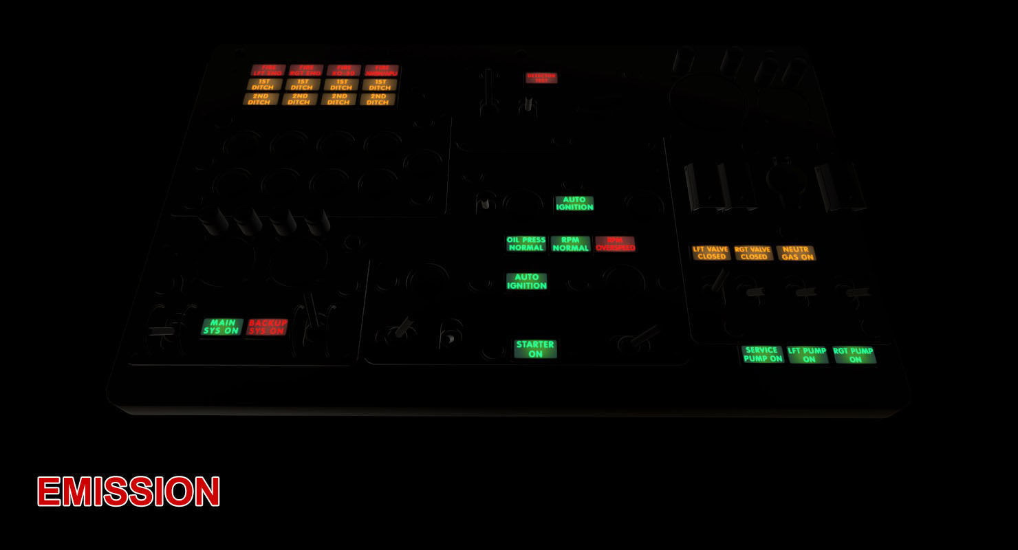 Mi-8MT Mi-17MT Central Overhead Panels Board English Low-poly 3D model_25