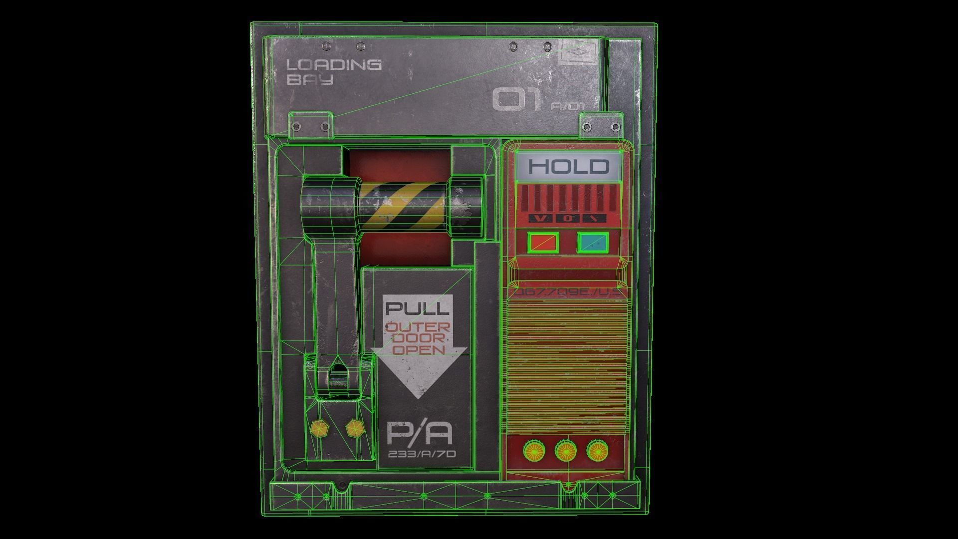 Lock Door - Game Ready PBR Low-poly 3D model_6