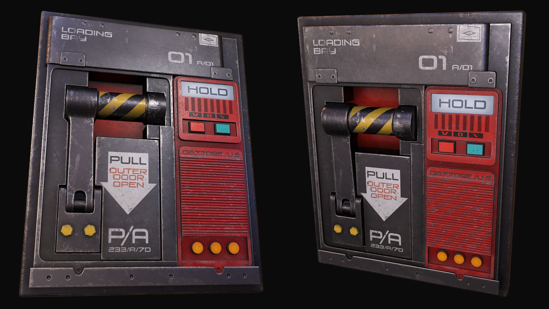 Lock Door - Game Ready PBR Low-poly 3D model_5