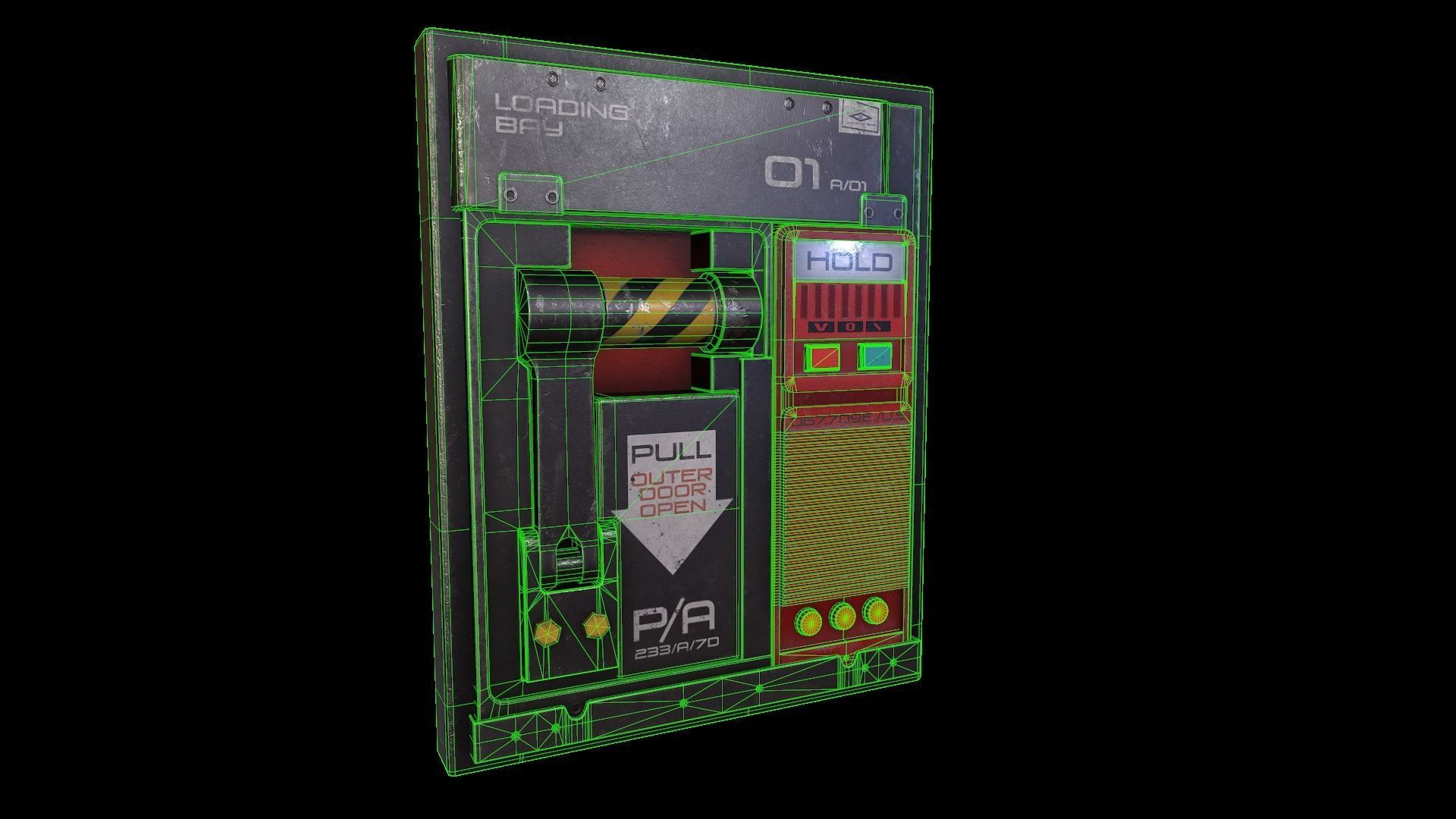 Lock Door - Game Ready PBR Low-poly 3D model_7