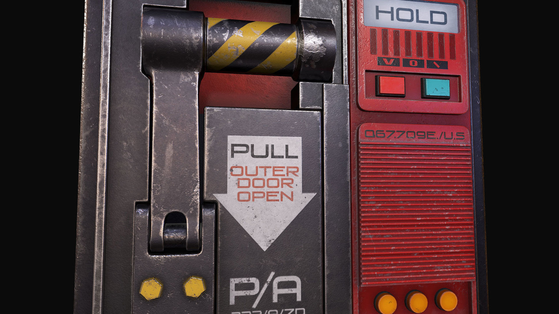 Lock Door - Game Ready PBR Low-poly 3D model_4