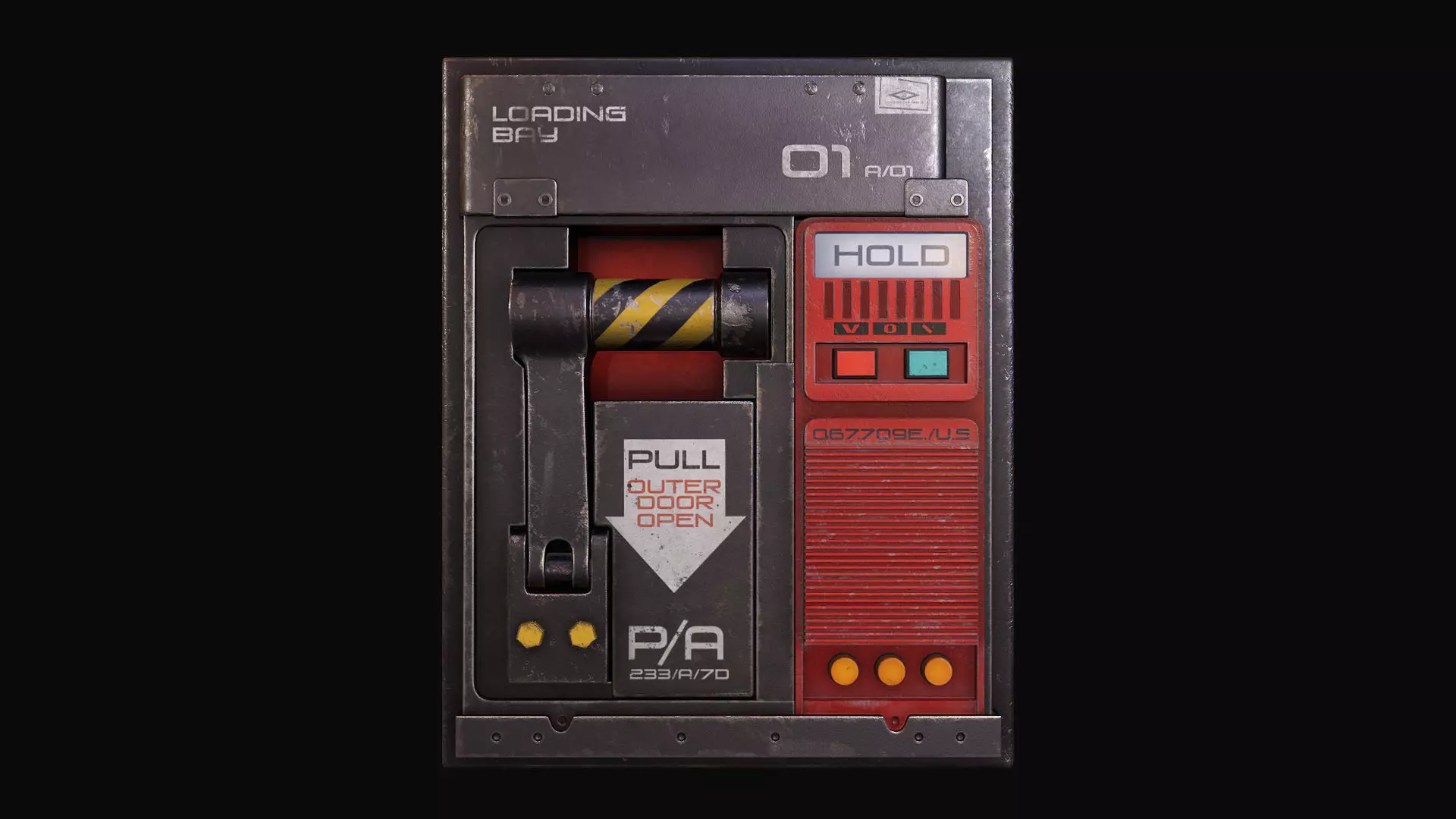 Lock Door - Game Ready PBR Low-poly 3D model_0