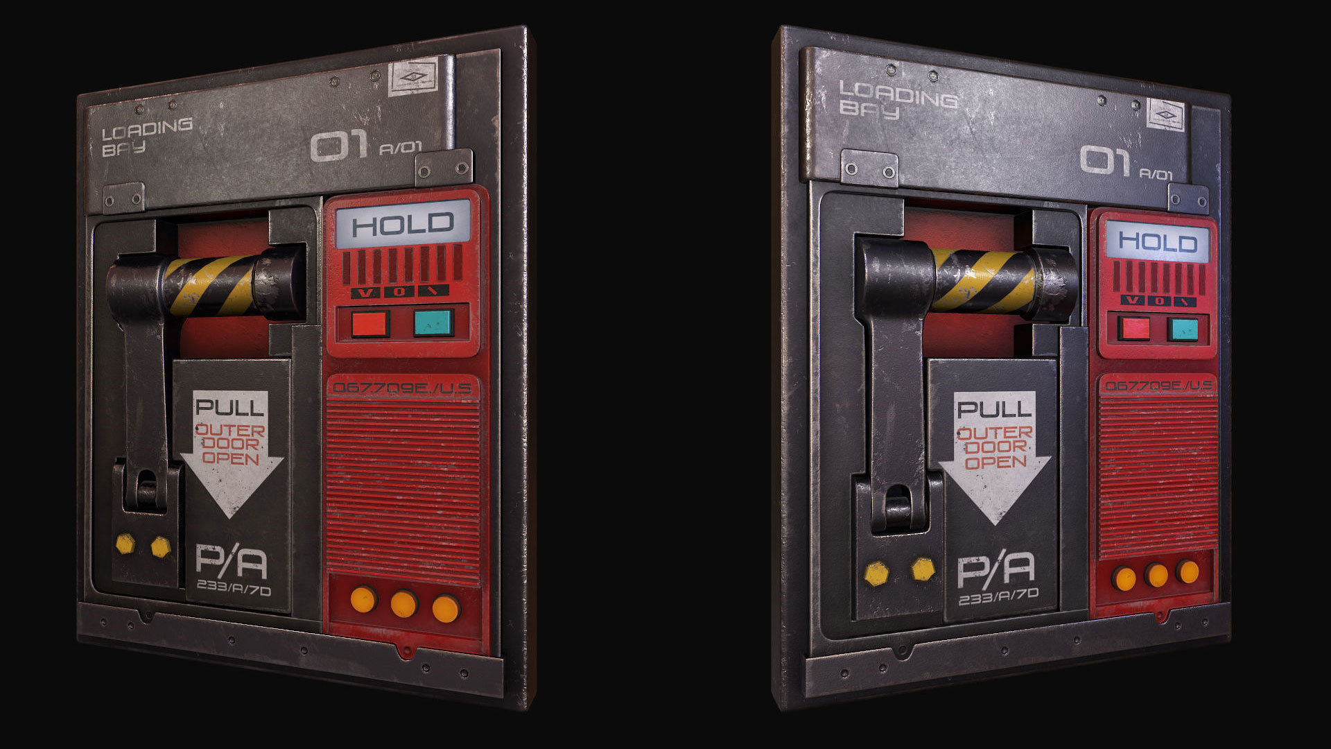 Lock Door - Game Ready PBR Low-poly 3D model_3