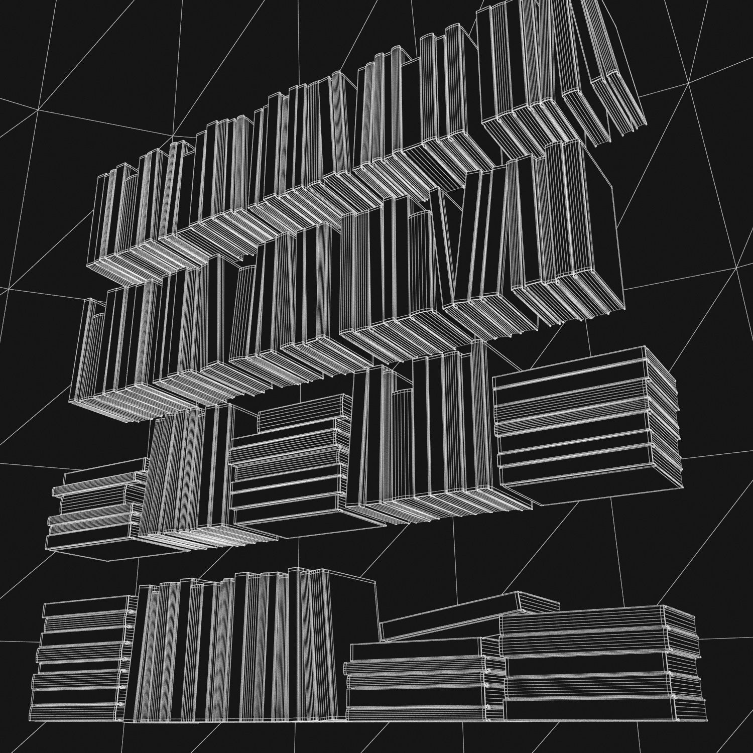 Books 150 pieces 4-6-1 Low-poly 3D model_26