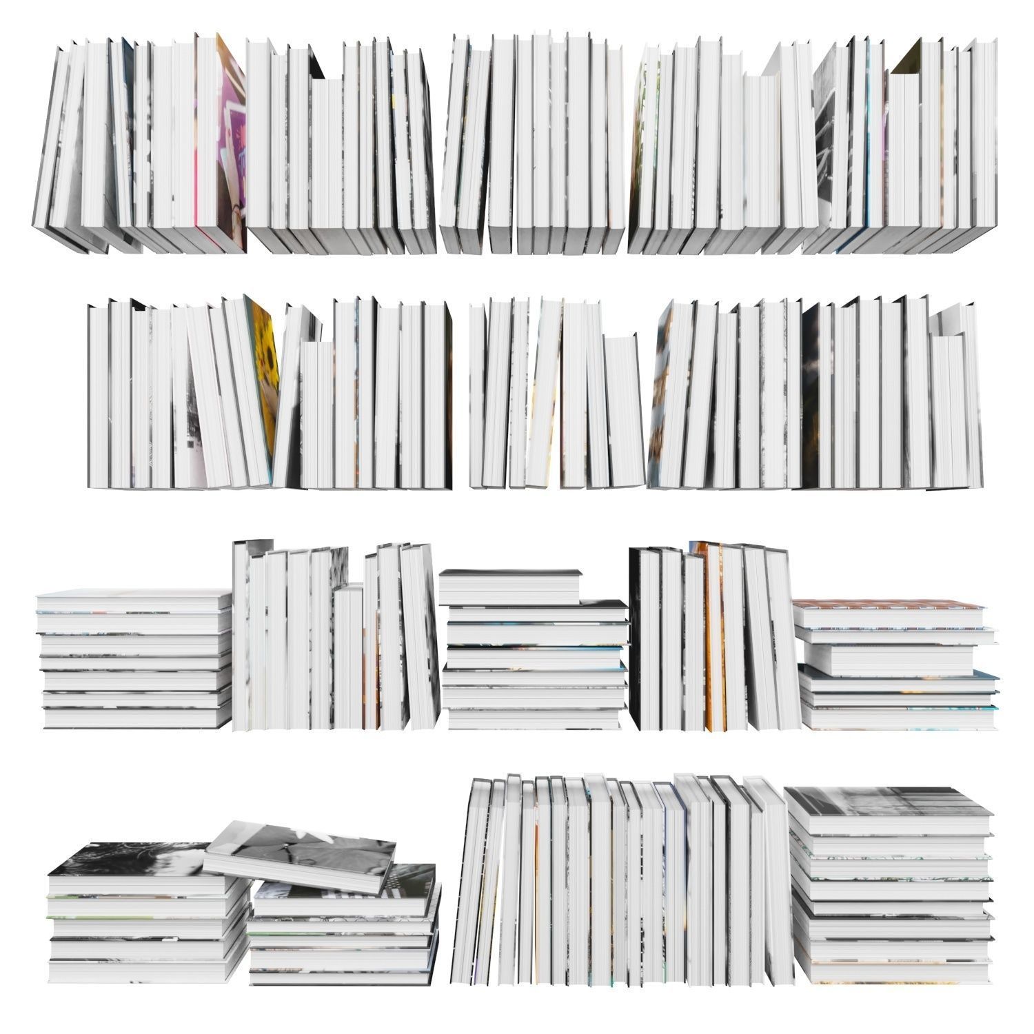 Books 150 pieces 4-6-1 Low-poly 3D model_14