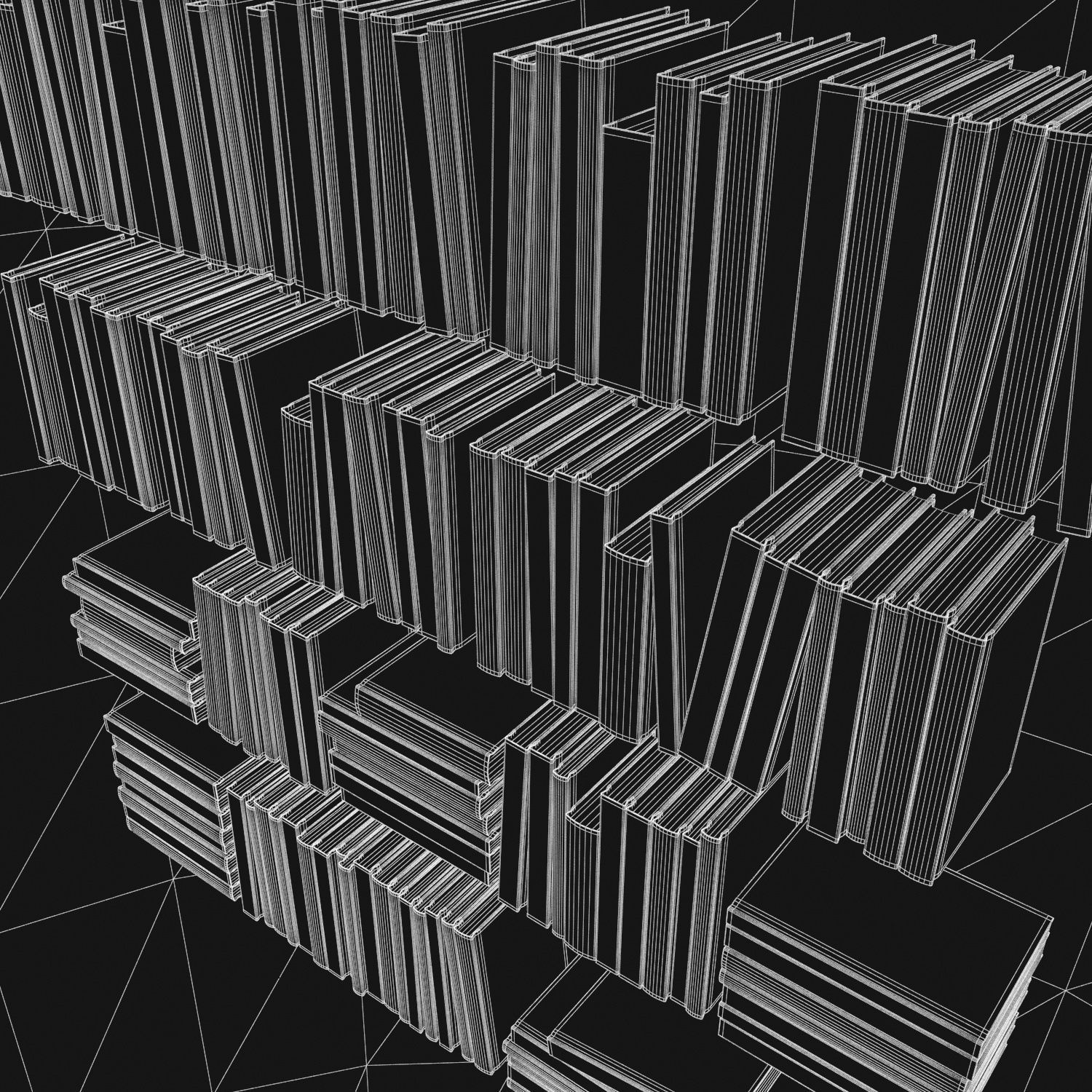 Books 150 pieces 4-6-1 Low-poly 3D model_34